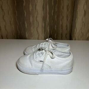 🌺 Vans Toddler Kid's 8 Classic Tie Lo Top Lace Up All White